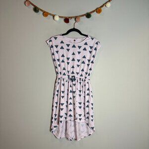 Tea Collection lavender triangle print high low dress